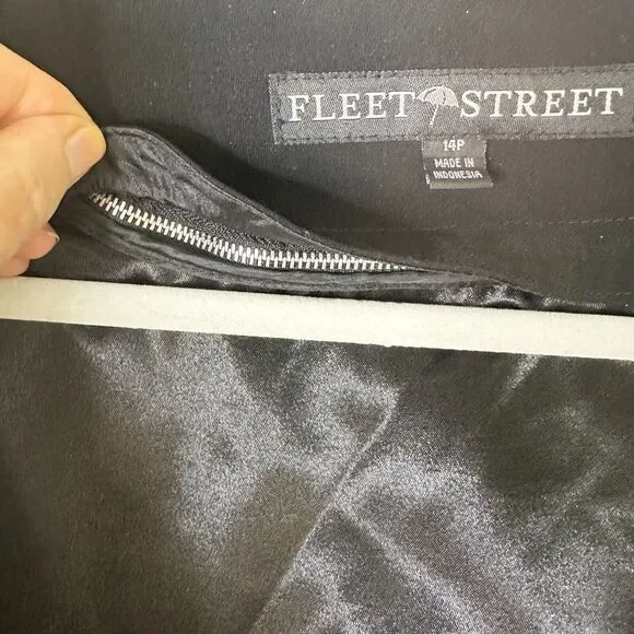 FLEET STREET Coat Women 14 P Black Trench Vintage Overcoat Removable Zip Lining - Picture 8 of 15